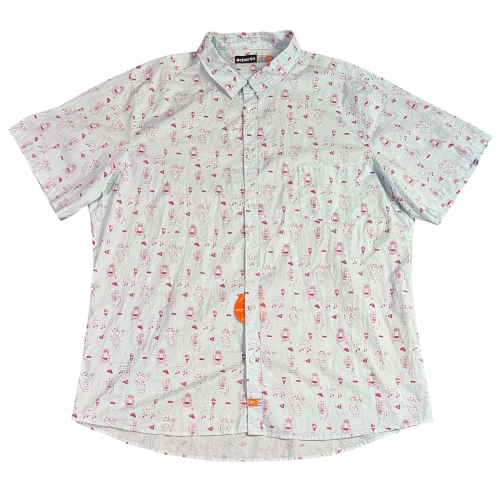 Limited-Edition Traeger x Ambsn Woven Short Sleeve Button-Up Shirt Men’s 5XL NWT - Picture 2 of 11